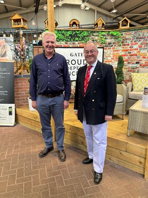 Nigel Gates and Rupert Matthews at Gates Garden Centre