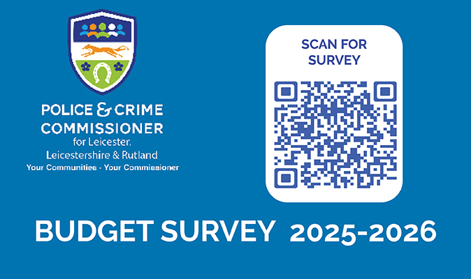 Image with QR Code for link to Budget Survey